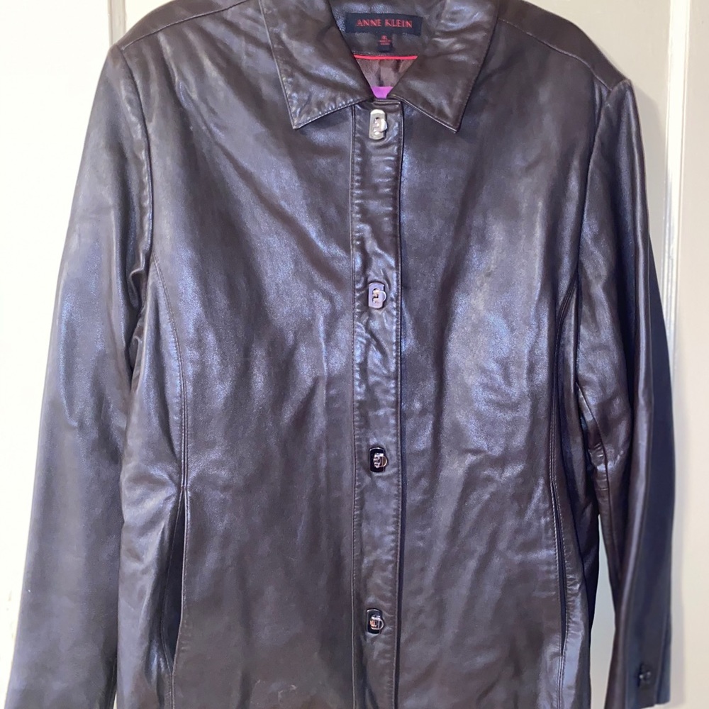 Anne Klein Brown Leather Jacket